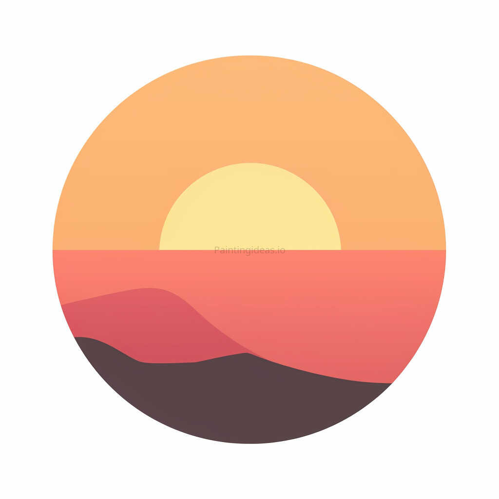 Minimal Sunrise Painting idea paintingideas.io